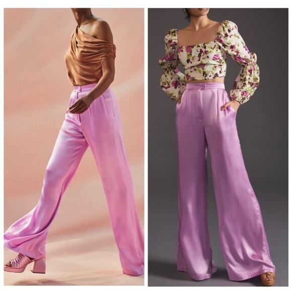 Corey Lynn Calter Pants - Corey Lynn Calter Pants Size Large Anthropologie Petra Trousers Wide Leg Lilac
